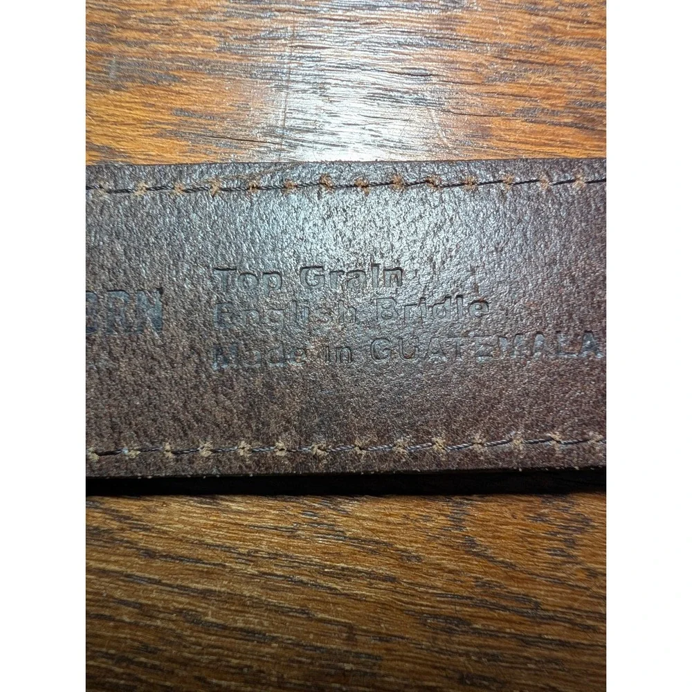 Carhartt Leather Belt Mens 44 Brown Like New Top Grain English Bridle Brass